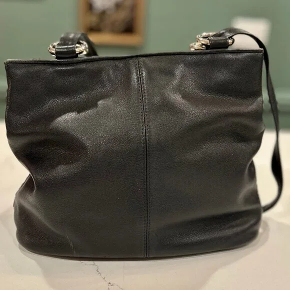 Etienne Aigner Black Woven Leather Convertible Strap Handbag Crossbody Shoulder - Picture 6 of 16